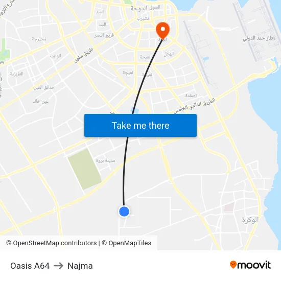 Oasis A64 to Najma map