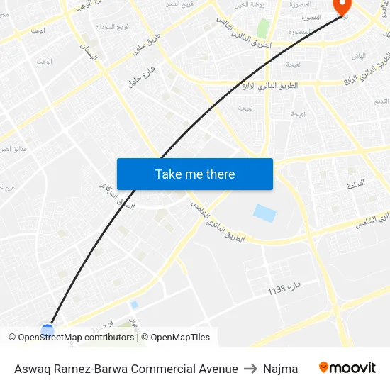 Aswaq Ramez-Barwa Commercial Avenue to Najma map