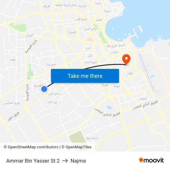 Ammar Bin Yasser St 2 to Najma map