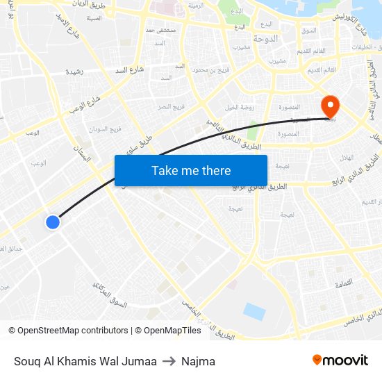 Souq Al Khamis Wal Jumaa to Najma map