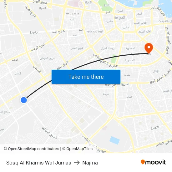 Souq Al Khamis Wal Jumaa to Najma map