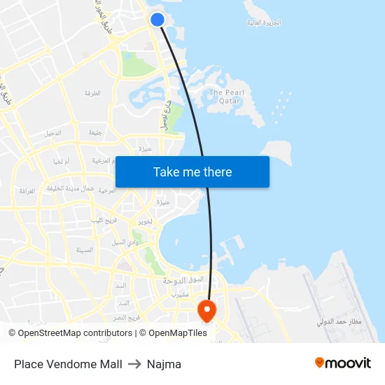 Place Vendome Mall to Najma map