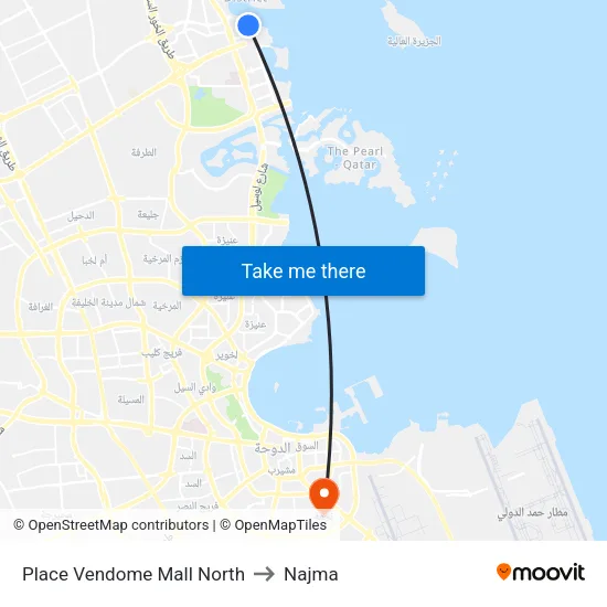 Place Vendome Mall North to Najma map
