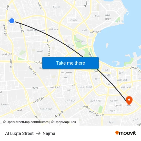 Al Luqta Street to Najma map