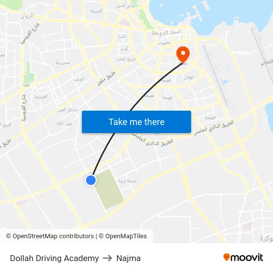 Dollah Driving Academy to Najma map
