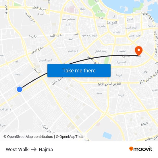 West Walk to Najma map