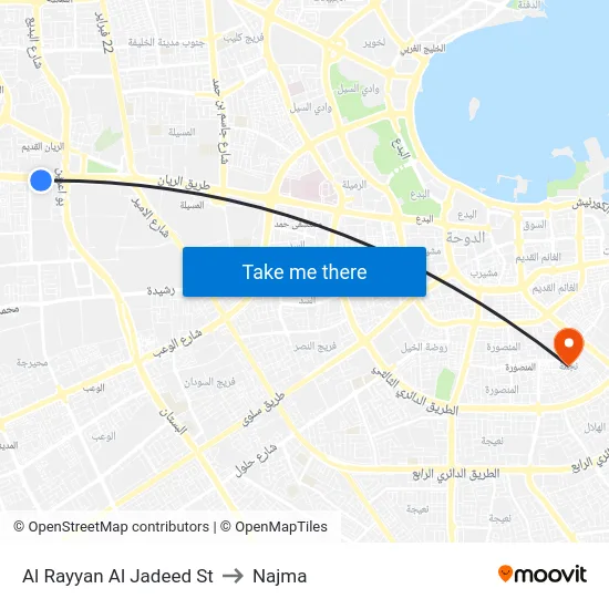 Al Rayyan Al Jadeed St to Najma map