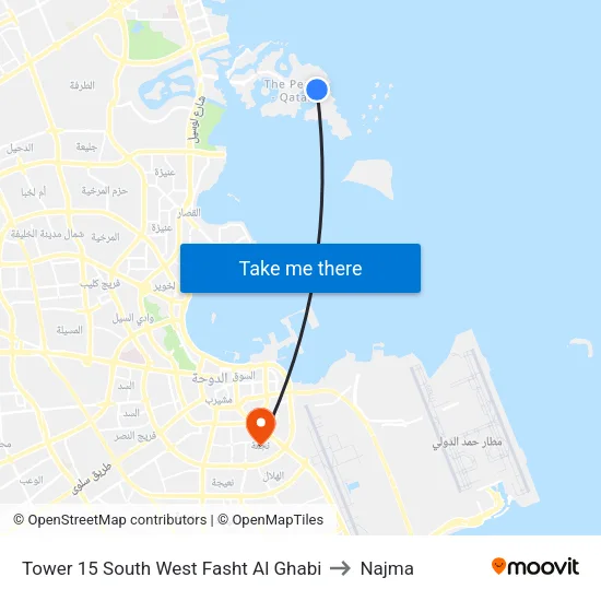 Tower 15 South West Fasht Al Ghabi to Najma map