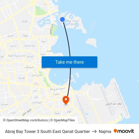 Abraj Bay Tower 3 South East Qanat Quartier to Najma map