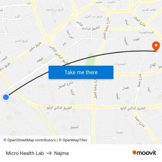 Micro Health Lab to Najma map