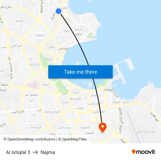 Al Istiqlal 3 to Najma map