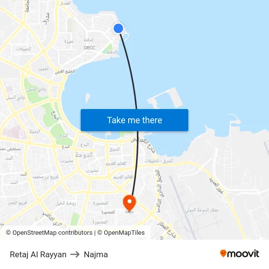 Retaj Al Rayyan to Najma map