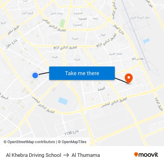 Al Khebra Driving School to Al Thumama map