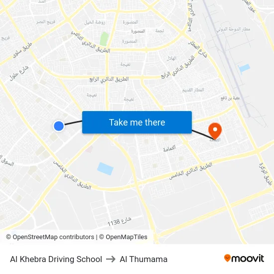 Al Khebra Driving School to Al Thumama map