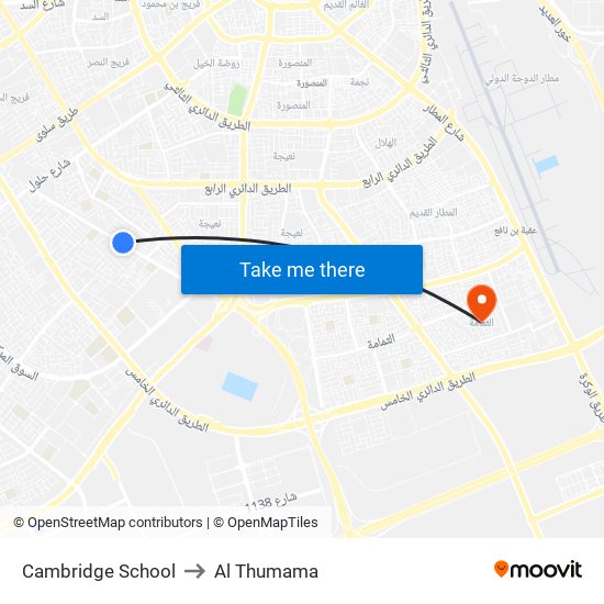 Cambridge School to Al Thumama map