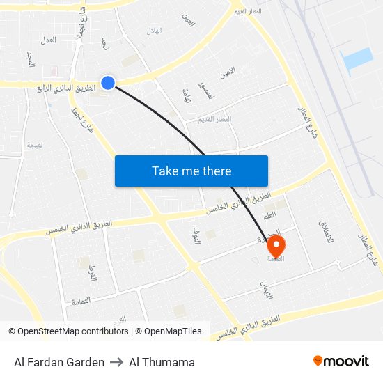 Al Fardan Garden to Al Thumama map
