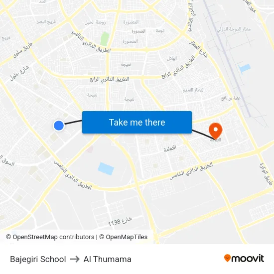Bajegiri School to Al Thumama map