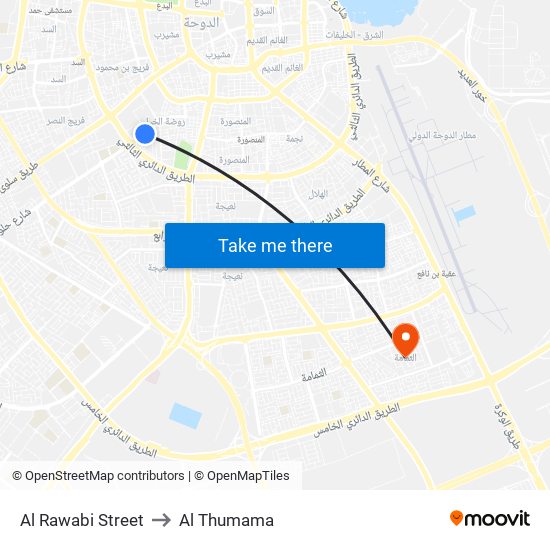 Al Rawabi Street to Al Thumama map