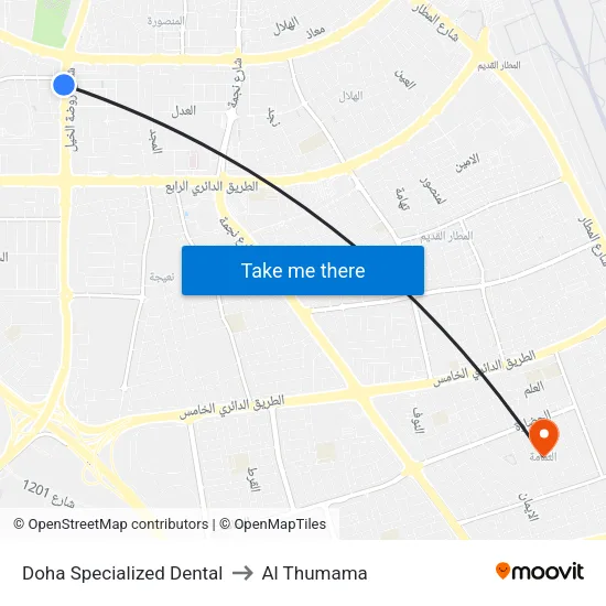 Doha Specialized Dental to Al Thumama map