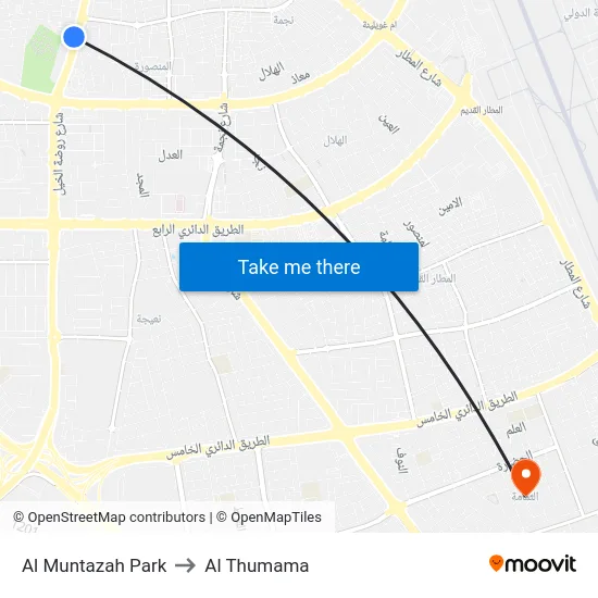 Al Muntazah Park to Al Thumama map