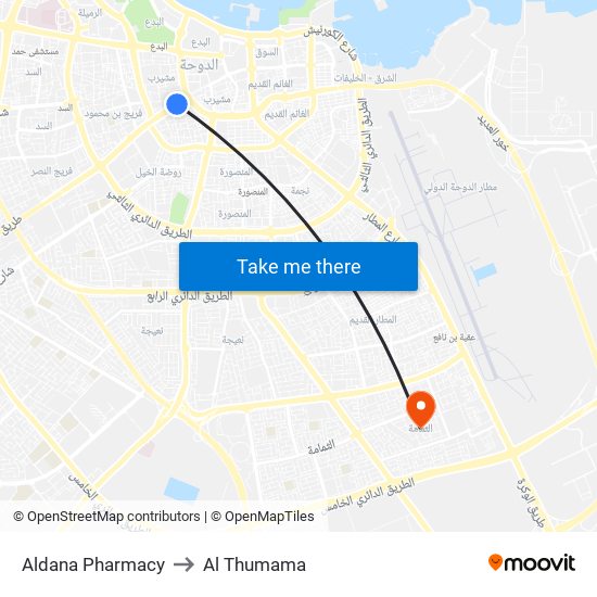 Aldana Pharmacy to Al Thumama map