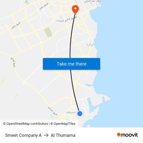 Smeet Company A to Al Thumama map