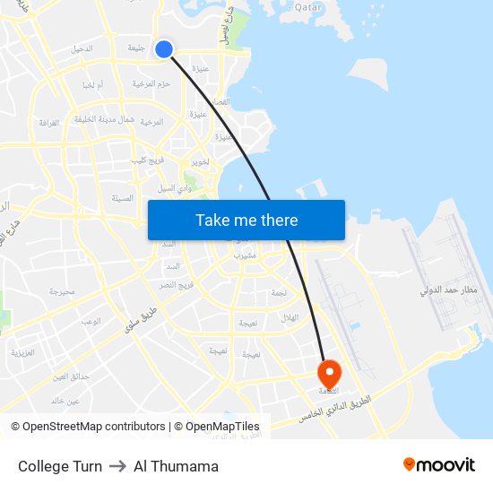 College Turn to Al Thumama map