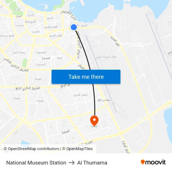 National Museum Station to Al Thumama map