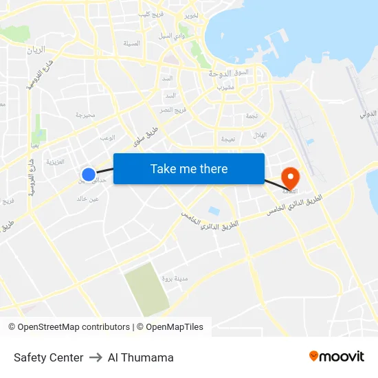 Safety Center to Al Thumama map