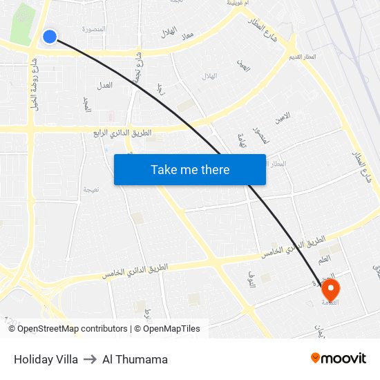 Holiday Villa to Al Thumama map