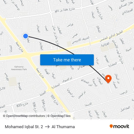 Mohamed Iqbal St. 2 to Al Thumama map