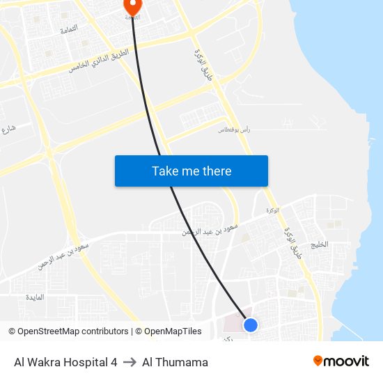 Al Wakra Hospital 4 to Al Thumama map