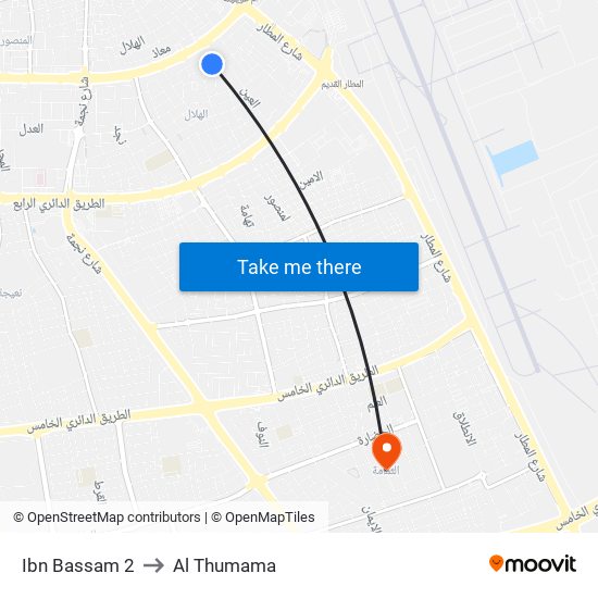 Ibn Bassam 2 to Al Thumama map