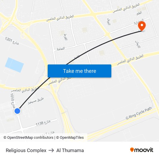 Religious Complex to Al Thumama map