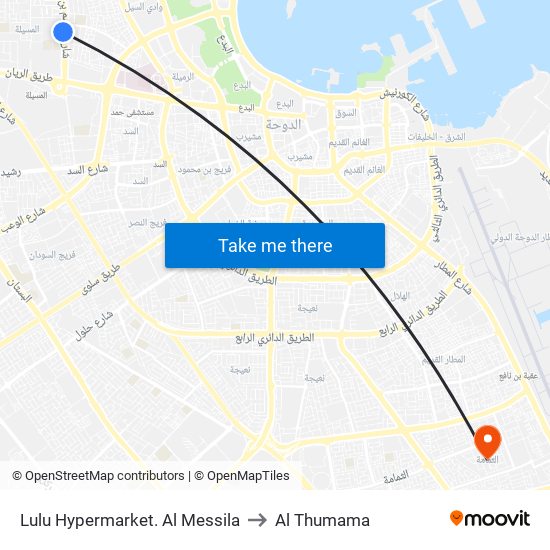 Lulu Hypermarket. Al Messila to Al Thumama map