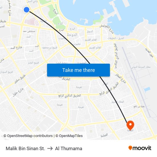 Malik Bin Sinan St. to Al Thumama map