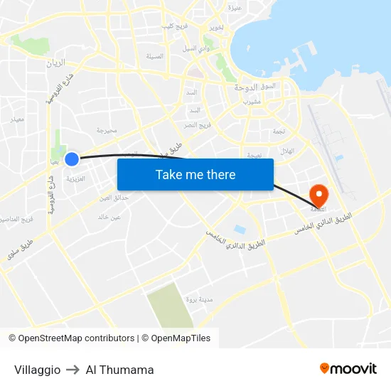 Village to Al Thumama map