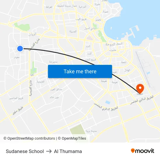 Sudanese School to Al Thumama map