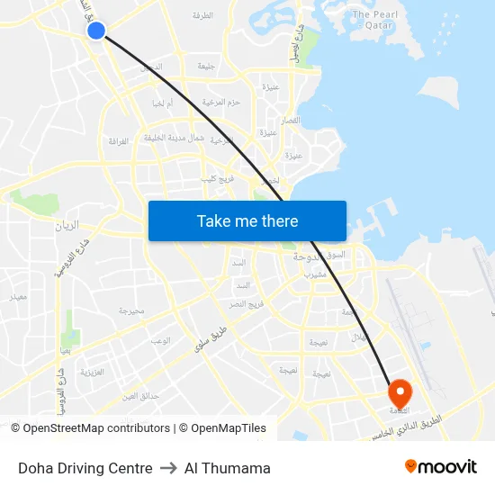 Doha Driving Centre to Al Thumama map