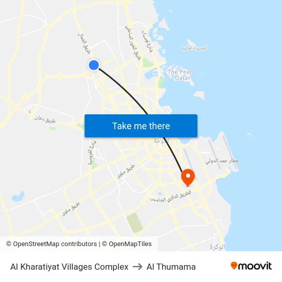 Al Kharatiyat Villages Complex to Al Thumama map