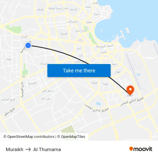 Muraikh to Al Thumama map