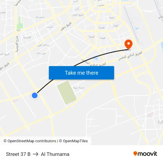 Street 37 B to Al Thumama map