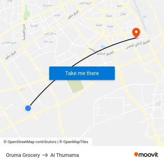 Oruma Grocery to Al Thumama map