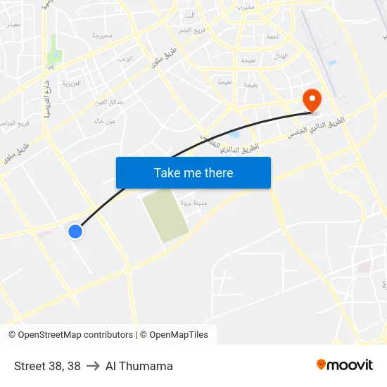 Street 38, 38 to Al Thumama map
