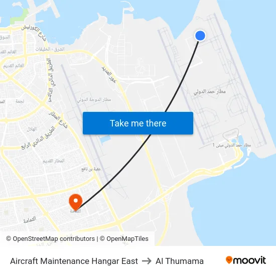Aircraft Maintenance Hangar East to Al Thumama map