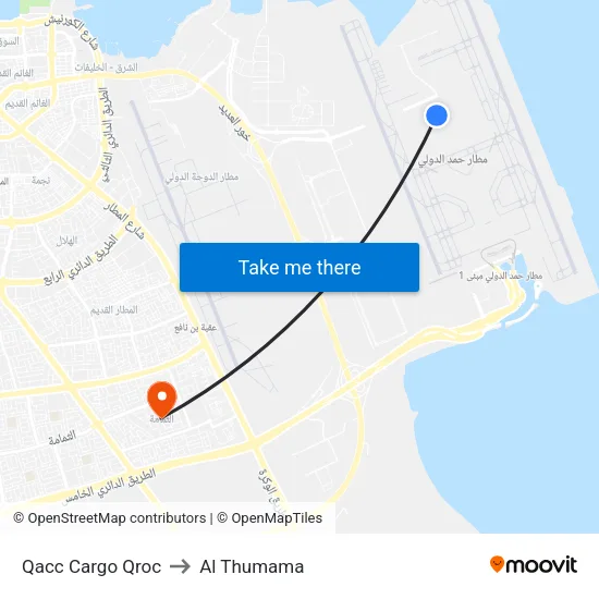 Qacc Cargo Qroc to Al Thumama map