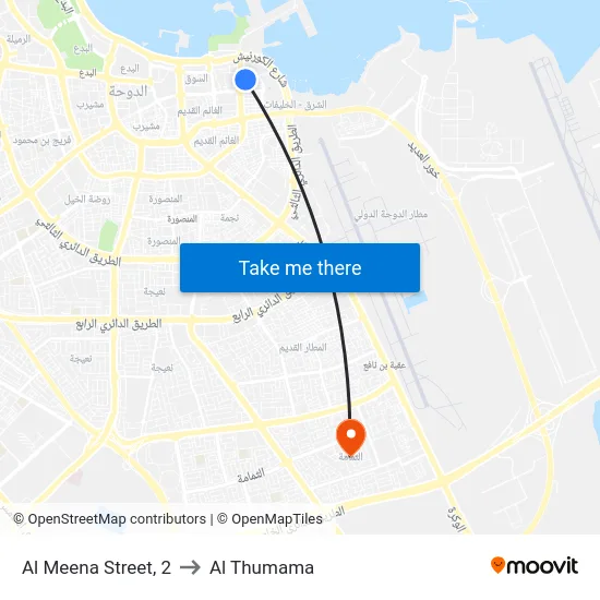 Al Meena Street, 2 to Al Thumama map