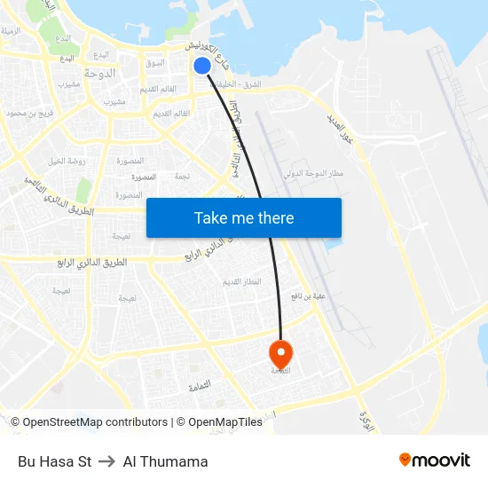 Bu Hasa St to Al Thumama map