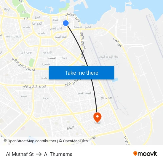 Al Muthaf St to Al Thumama map