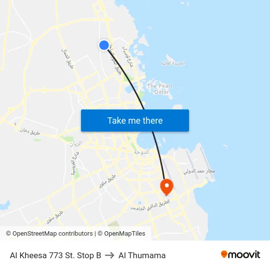 Al Kheesa 773 St. Stop B to Al Thumama map